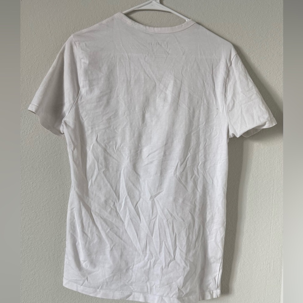 Express White T-Shirt with Palm Tree Pocket Design - Picture 2 of 6